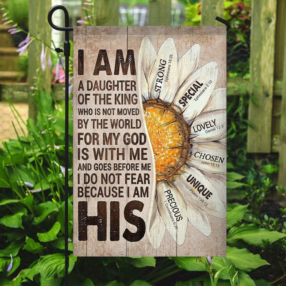 I Am A Daughter Of The King Flag, Christian&#39;s Flag, Garden Decor, Garden Flag Stand, Christian Flag, Scripture Flag, Garden Banner