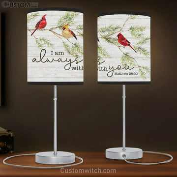 I Am Always With You - Cardinal Bird - Christmas Table Lamp Gift - Christian Bedroom Decor