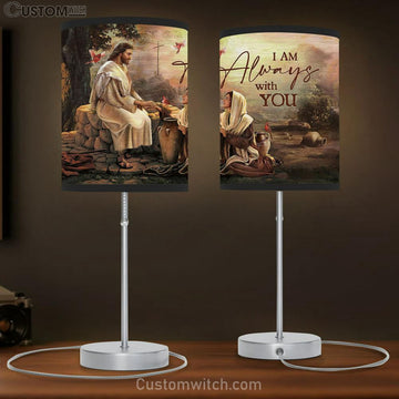 I Am Always With You Table Lamp - Jesus And Maria Red Cardinal Table Lamp Prints - Religious Table Lamp Art - Christian Home Decor