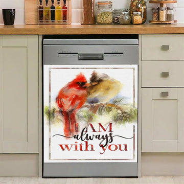 I Am Always With You Cardinal Christian Dishwasher Cover, Bible Verse Dishwasher Stickers, Scripture Kitchen Decor