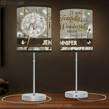 I Am Fearfully And Wonderfully Made Psalm 13914 Personalized Table Lamp Prints - Religious Wall Decor - Christian Table Lamp Gift