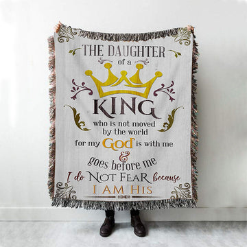 I Am The Daughter Of A King Woven Throw Blanket - Christian Woven Blanket Prints - Religious Boho Blanket