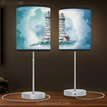 I Am The Light Of The World John 812 Bible Verse Table Lamp Gift - Christian Bedroom Decor
