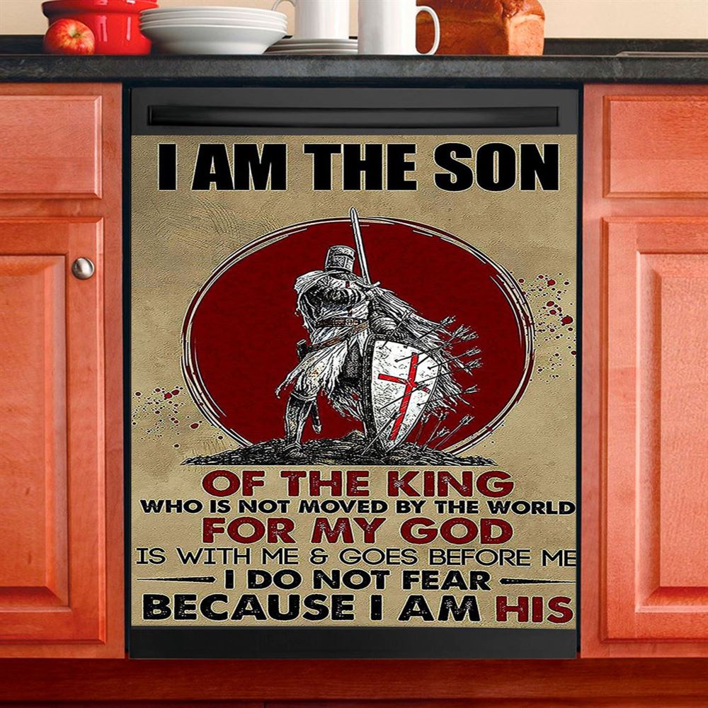 I Am The Son Warrior Dishwasher Cover, Christian Dishwasher Stickers, Religious Kitchen Decor