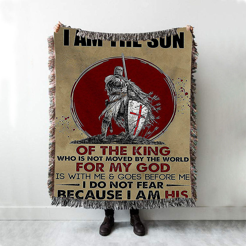 I Am The Son Warrior Woven Throw Blanket - Christian Wall Woven Blanket - Religious Woven Blanket Prints