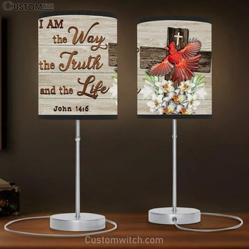 I Am The Way The Truth And The Life Table Lamp Gift - Cardinal - Christian Bedroom Decor