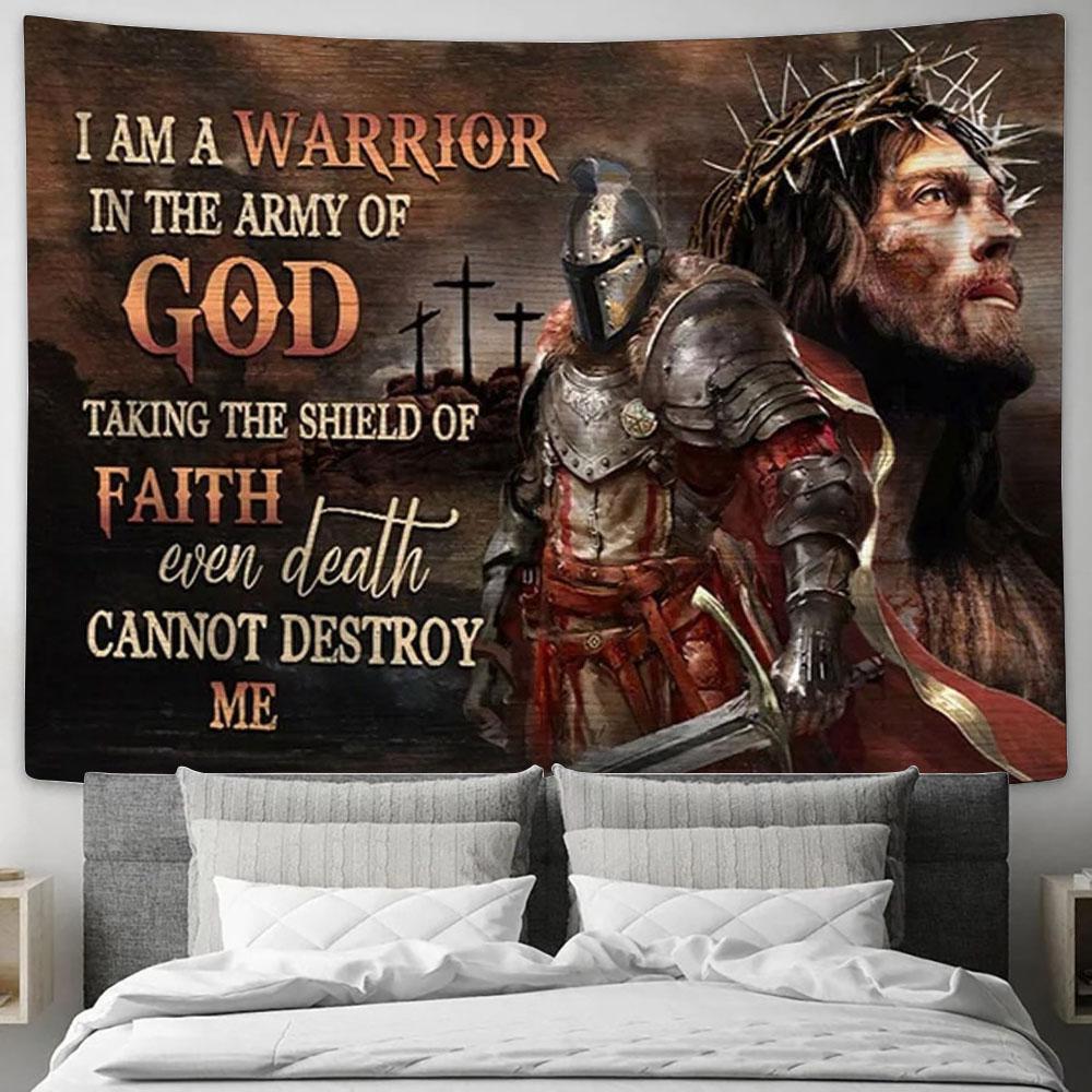 I Am Warrior In The Army Of God Knights Tapestry Art - Christian Wall Art - Religious Wall Decor