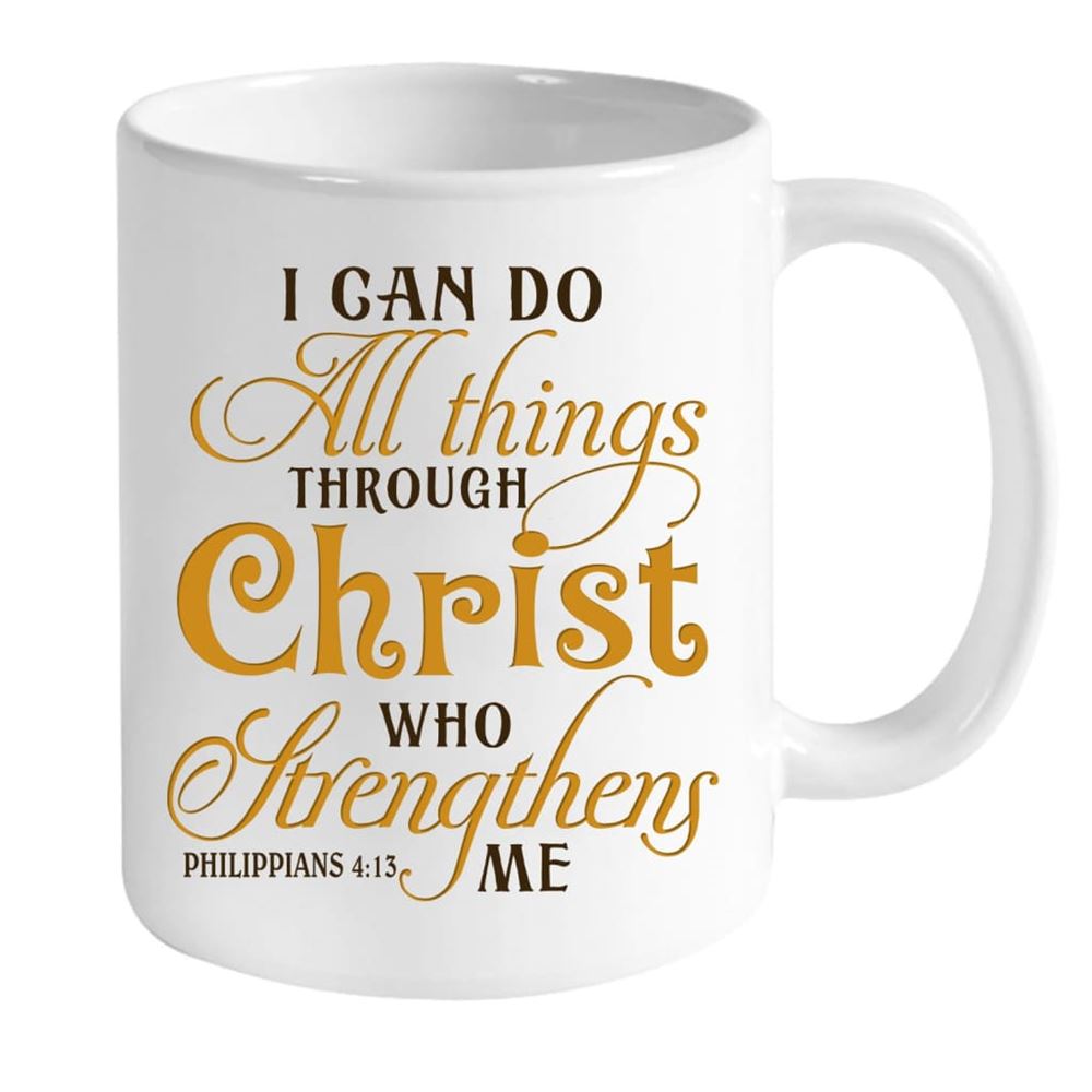 I Can Do All Things Through Christ Custom Photo Mug, Personalized Christian Gifts, Christian Mug, Bible Mug, Faith Gift, Encouragement Gift