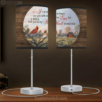 I Can No Longer See You With My Eyes Cardinal Tree Large Table Lamp Art - Christian Lamp Gift Home Decor - Religious Table Lamp Prints