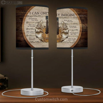 I Can Only Imagine Acoustic Guitar, Angel Wings Lamp Gift Table Lamp - Christian Lamp Gift - Religious Art