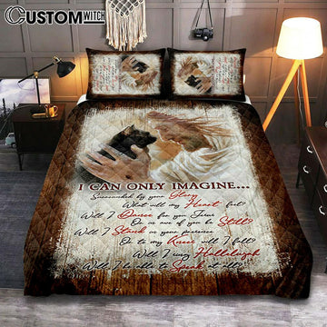 I Can Only Imagine Black Cat Jesus Quilt Bedding Set - Take My Hand Quilt Bedding Set Bedroom - Bible Verse Quilt Bedding Set Art - Christian Home Decor
