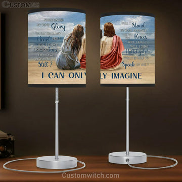 I Can Only Imagine Blue Beach Girl Lamp Gift Table Lamp - Christian Lamp Gift - Religious Art