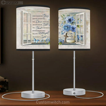 I Can Only Imagine Blue Flower Vase Butterfly Lamp Gift Table Lamp - Christian Lamp Gift - Religious Art