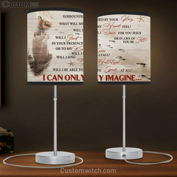 I Can Only Imagine Table Lamp - Footprints On The Beach Large Table Lamp Art - Christian Lamp Gift Home Decor - Religious Table Lamp Prints