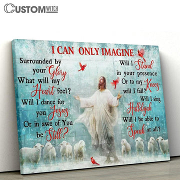 I Can Only Imagine Canvas - Jesus Cardina And The Lambs Large Canvas Art - Christian Wall Art Home Decor - Religious Canvas Prints