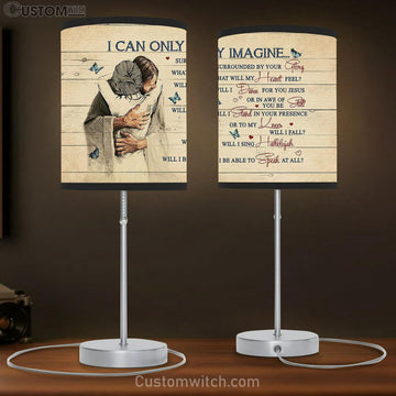 I Can Only Imagine Table Lamp - Jesus The World In His Arm Blue Butterfly Large Table Lamp Art - Christian Bedroom Decor - Religious Wall Decor