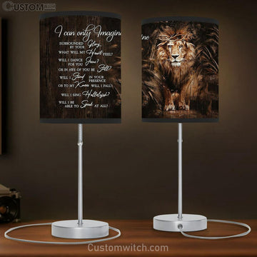 I Can Only Imagine Table Lamp - Lion Of Judah Crown Of Thorns Large Table Lamp Art - Christian Bedroom Decor - Religious Wall Decor