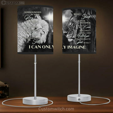 I Can Only Imagine Table Lamp - Lion Of Judah Lamp Of God Cross Light Large Table Lamp Art - Christian Bedroom Decor - Religious Wall Decor