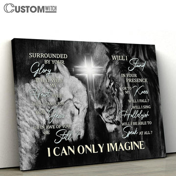 I Can Only Imagine Canvas - Lion Of Judah Lamb Of God Cross Light Large Canvas Art - Christian Wall Decor - Religious Wall Decor
