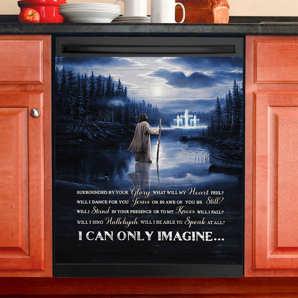 I Can Only Imagine Cardinal Christian Decor Dishwasher Cover, Bible Verse Dishwasher Stickers, Scripture Kitchen Decor