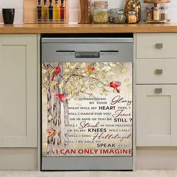 I Can Only Imagine Cardinal Dishwasher Cover, Christian Dishwasher Stickers, Bible Verse Kitchen Decor