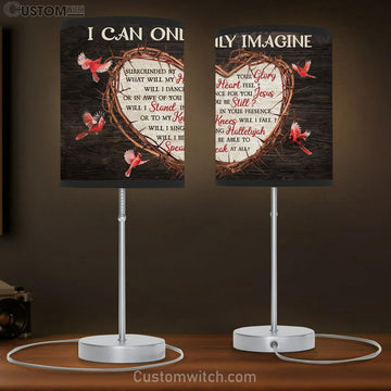 I Can Only Imagine Cardinals And Heart Large Table Lamp Art - Christian Lamp Gift Home Decor - Religious Table Lamp Prints