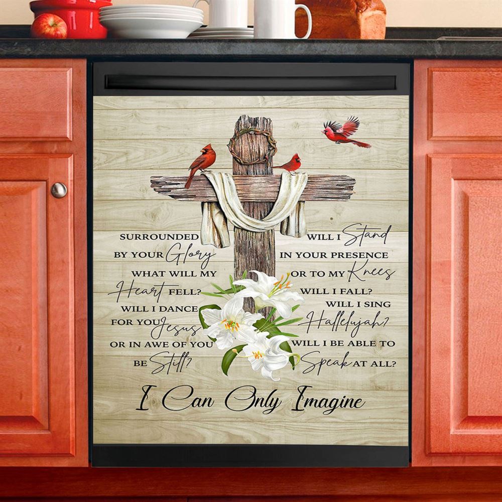 I Can Only Imagine Christian Song Lyrics Dishwasher Cover, Bible Verse Dishwasher Stickers, Scripture Kitchen Decor