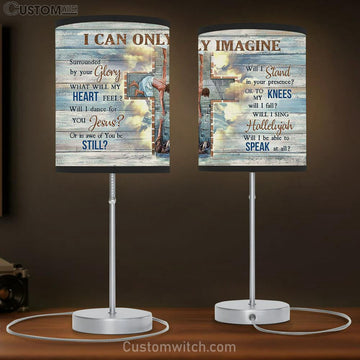 I Can Only Imagine Cross Christ The Redeemer Christian Song Table Lamp Gift - Bible Verse Table Lamp - Religious Bedroom Decor