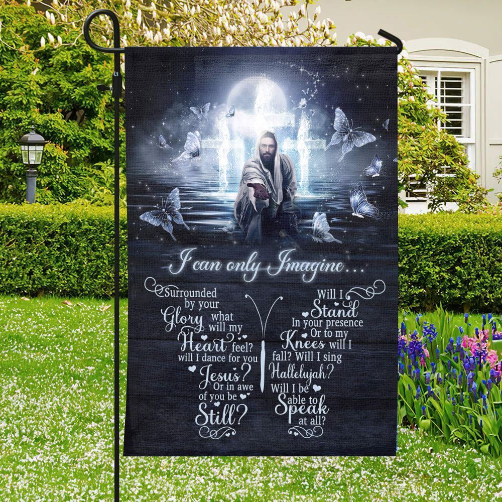 I Can Only Imagine Flag, Christian&#39;s Flag, Garden Decor, Garden Flag Stand, Christian Flag, Scripture Flag, Garden Banner