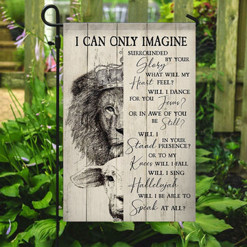 I Can Only Imagine Flag, Lion Flag, Christian&#39;s Flag, Bible Verses Flag, Garden Flag, Christian Flag, Scripture Flag, Garden Banner