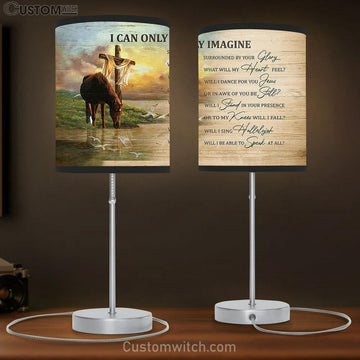 I Can Only Imagine Horse River Cross Lamp Gift Table Lamp - Christian Bedroom Decor - Gifts For Horse Lovers