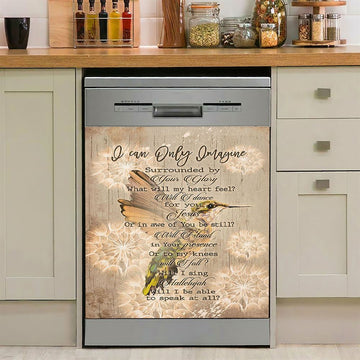 I Can Only Imagine Hummingbird Dishwasher Cover, Bible Verse Dishwasher Stickers, Christian Inspirational Kitchen Decor