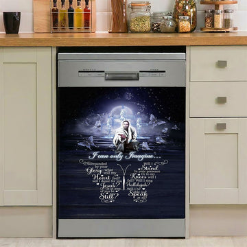I Can Only Imagine Jesus &amp; Butterflies Dishwasher Cover, Jesus Dishwasher Stickers, Christian Kitchen Decor