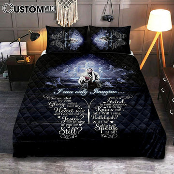 I Can Only Imagine Jesus &amp; Butterflies Quilt Bedding Set Bedroom - Jesus Quilt Bedding Set Pictures - Christian Quilt Bedding Set Bedroom