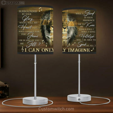 I Can Only Imagine Lion &amp; Lamp &amp; Cross Table Lamp Gift - Bible Verse Lamp Gift - Christian Home Decor