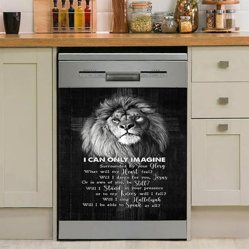 I Can Only Imagine Lion Of Judah Dishwasher Cover, Bible Verse Dishwasher Stickers, Christian Inspirational Kitchen Decor