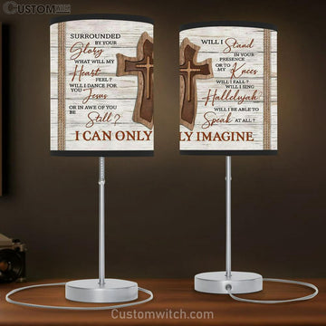I Can Only Imagine Wooden Cross Christian Table Lamp Gift - Christian Bedroom Decor