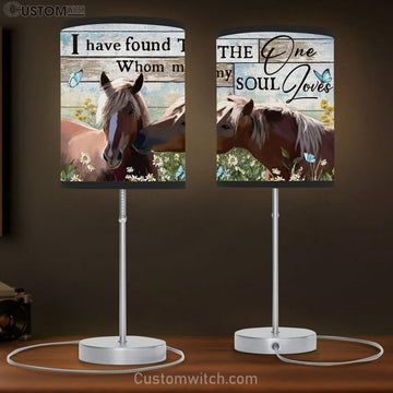 I Have Found The One Whom My Soul Loves Horse Couple Table Lamp Prints - Christian Lamp Gift - Religious Home Decor