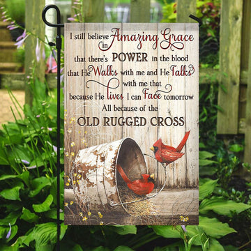 I Still Believe Amazing Grace Flag, Cardinal Bird, Christian&#39;s Flag, Garden Decor, Garden Flag Stand, Christian Flag, Scripture Flag, Garden Banner