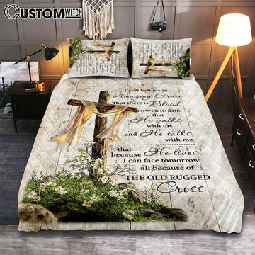 I Still Believe In Amazing Grace Song Lyrics Cross Jesus Quilt Bedding Set Bedroom - Christian Cover Twin Bedding Quilt Bedding Set - Religious Quilt Bedding Set Prints