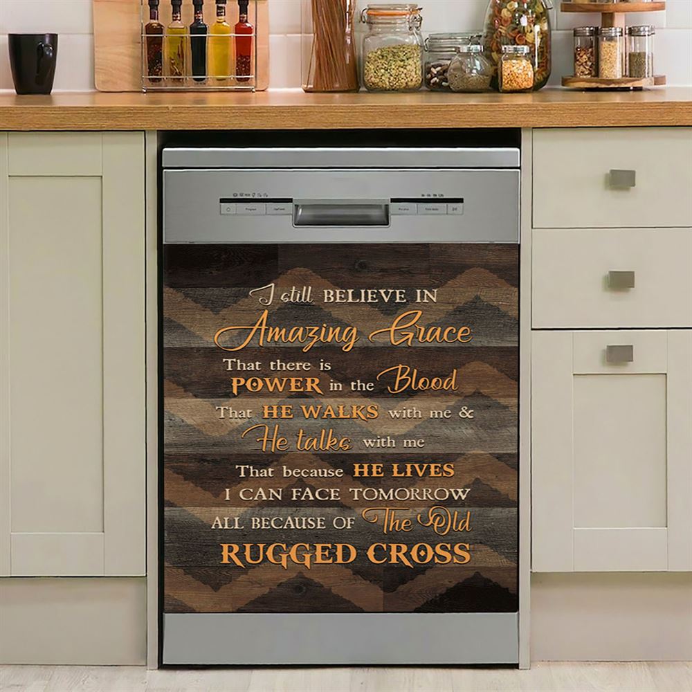 I Still Believe In Grace Dishwasher Cover, Christian Dishwasher Stickers, Bible Verse Kitchen Decor