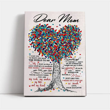 I Want You To Know You Mean The World To Me Canvas Gift For Mom, Mother's Day Canvas Art, Gift For Mom, Birthday Gift, Mother's Day Wall Art