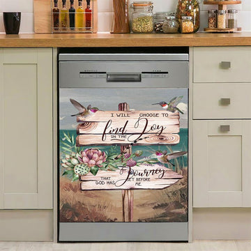 I Will Choose To Find Joy In The Journey That God Has Set Before Me Hummingbird Old Road Sign Dishwasher Cover