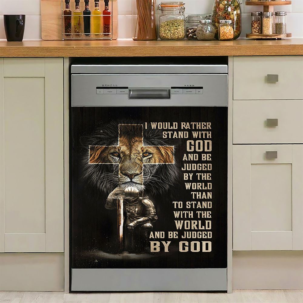 I Would Rather Stand With God Dishwasher Cover, Bible Verse Dishwasher Stickers, Scripture Kitchen Decor