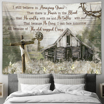 I still believe in amazing grace Tapestry, Tapestries for Living Room Bedroom - Bible Verse Wall Art - Christian Home Decor