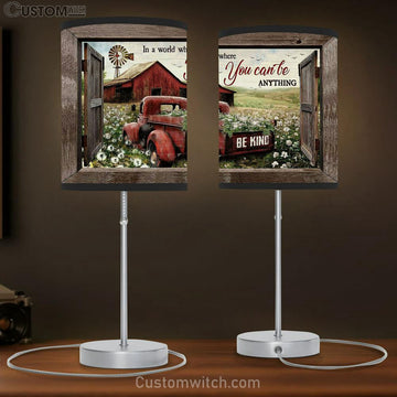 In A World Where You Can Be Anything Dandelion Field, Ladybug Car Lamp Gift Table Lamp - Christian Lamp Gift - Religious Art