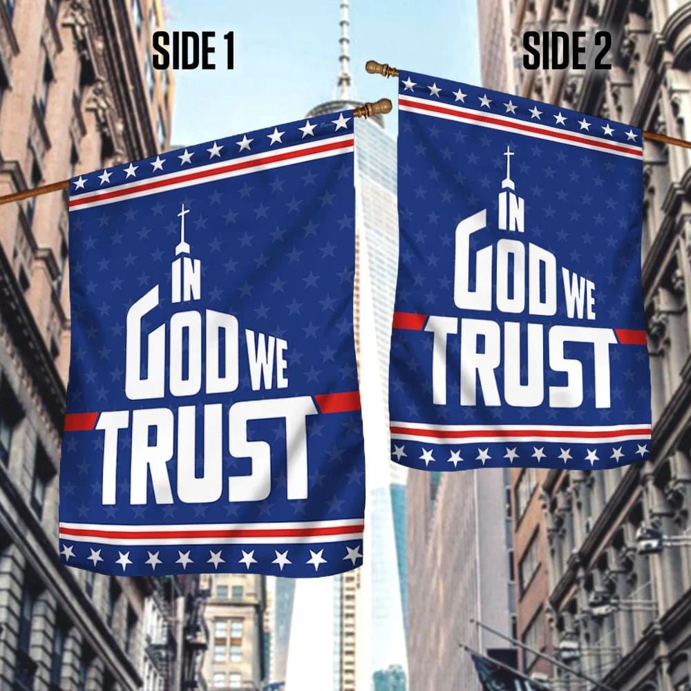 In God We Trust Flag, Outdoor Christian House Flag, Christian Flag, Scripture Flag, Garden Banner