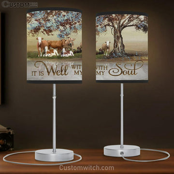 It Is Well With My Soul Farmhouse Style Table Lamp Gift - Christian Bedroom Decor