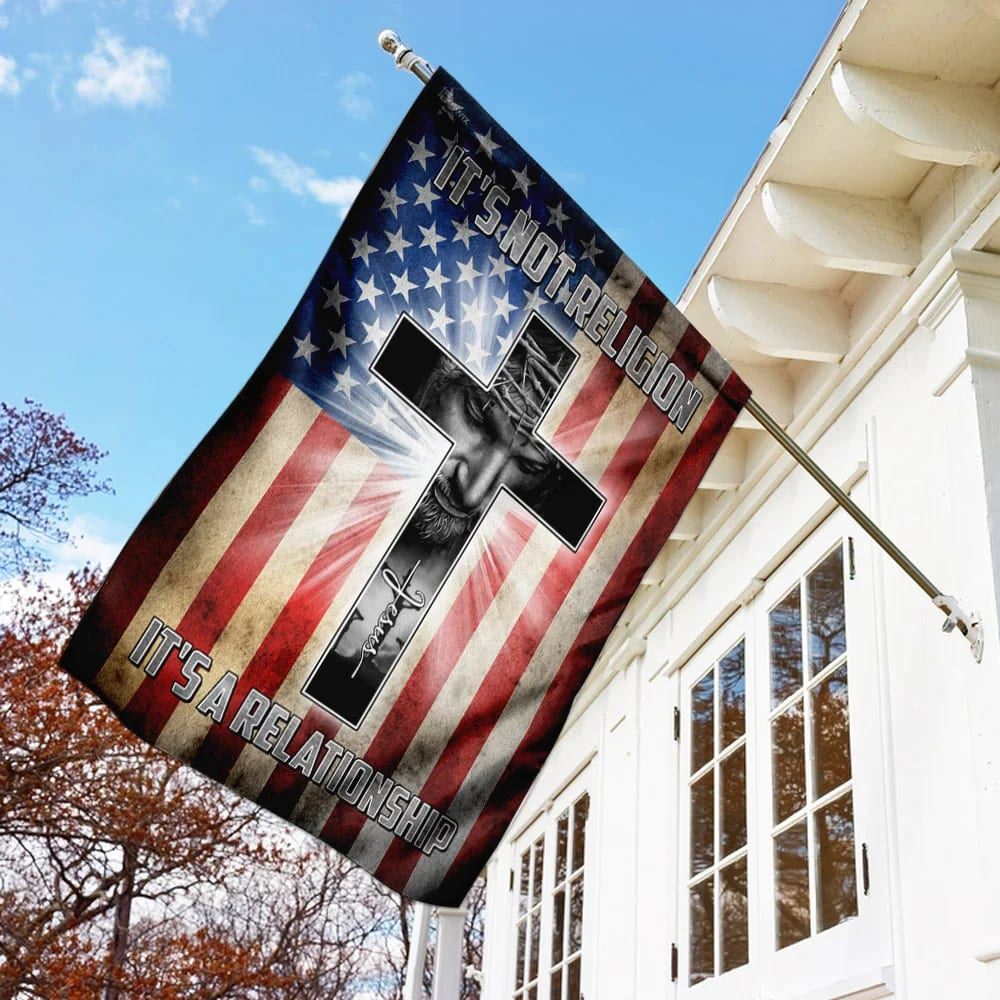 It&#39;s Not Religion It&#39;s A Relationship. Jesus Flag, Outdoor Christian House Flag, Christian Flag, Scripture Flag, Garden Banner