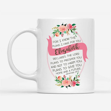 Jeremiah 2911 Personalized Name Coffee Mug  Bible Verse Mugs, Christian Mug, Bible Mug, Faith Gift, Encouragement Gift